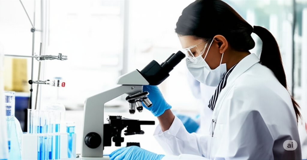 Scientist analyzing ingredients